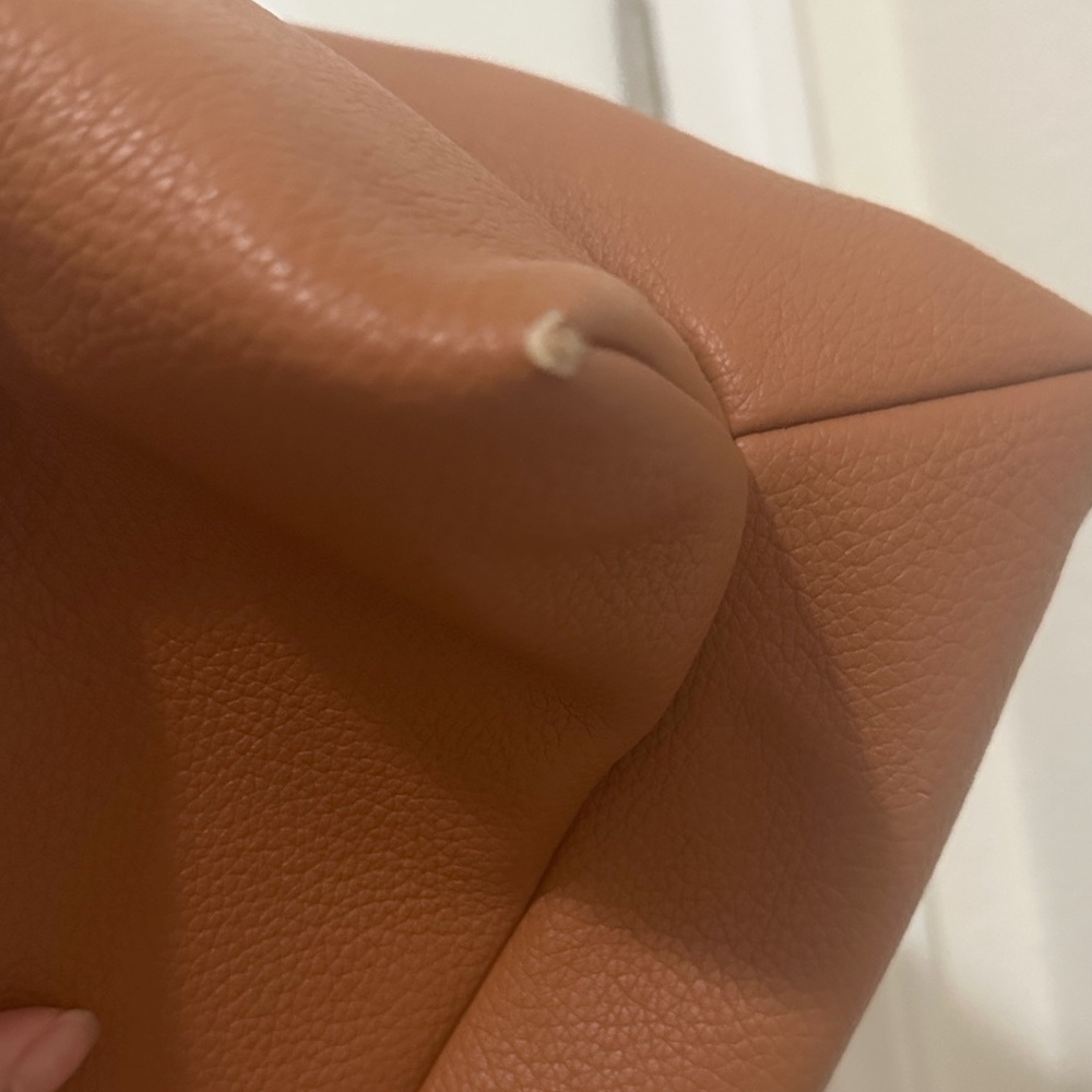 COLAB Tan Pebbled Vegan Leather Tote with Double Straps - Picture 7 of 16